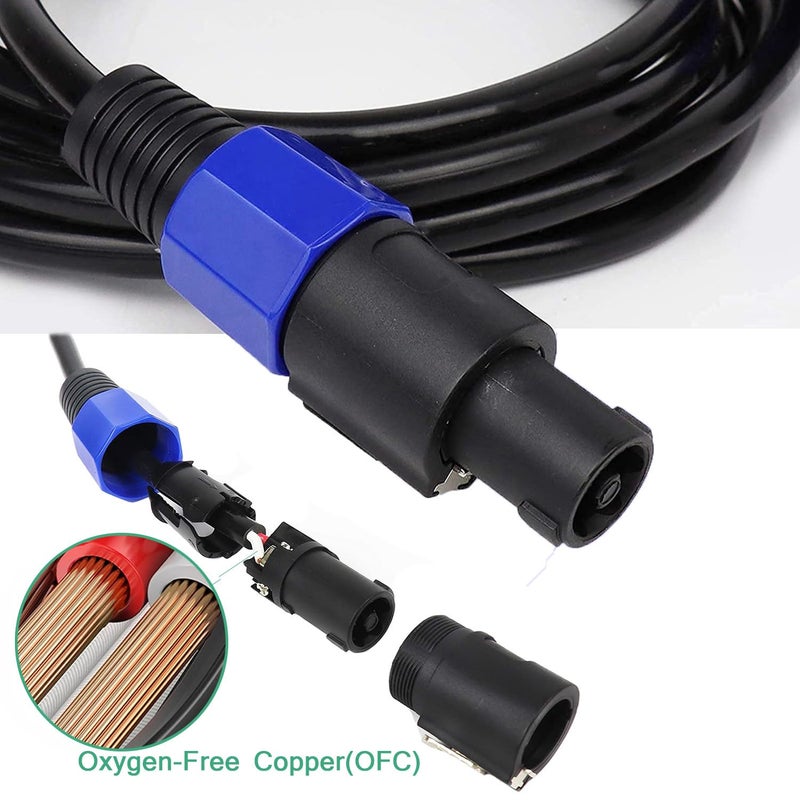 HeyTones Professional 12 Gauge 50 Feet Speakon to 1/4 Inch Speaker Cables - 12AWG 50ft DJ/PA SpeakON to 1/4" Speaker Cords Amp Audio Wires - 2 Pack - Image 4